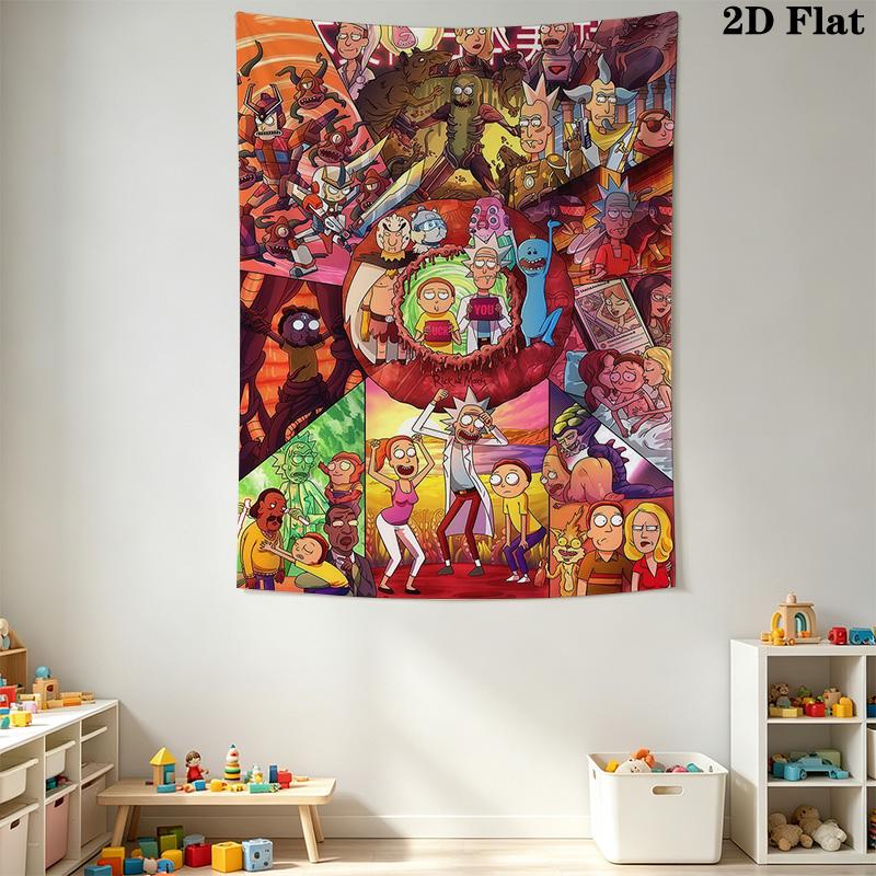 Cartoon Characters Dynamic Scene Tapestry Background Cloth Wallmounted Wall Decoration Soft Christmas Gift