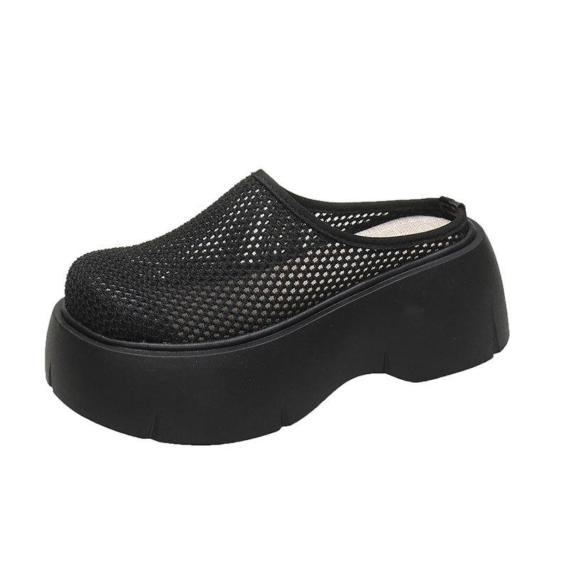 Маффин толстая подошва увеличивает высоту баотоу Мэри Джейн полушлепанцы женские 2025 весна новый повседневный модный уличный однословный драг