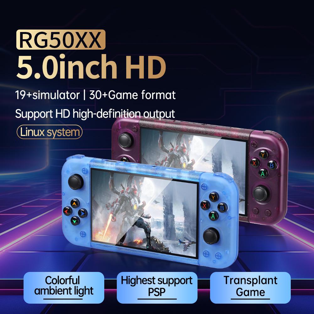 Портативная игровая консоль RG50XX Retro GBC Arcade с двумя играми PSP с открытым исходным кодом и системой LINUX.