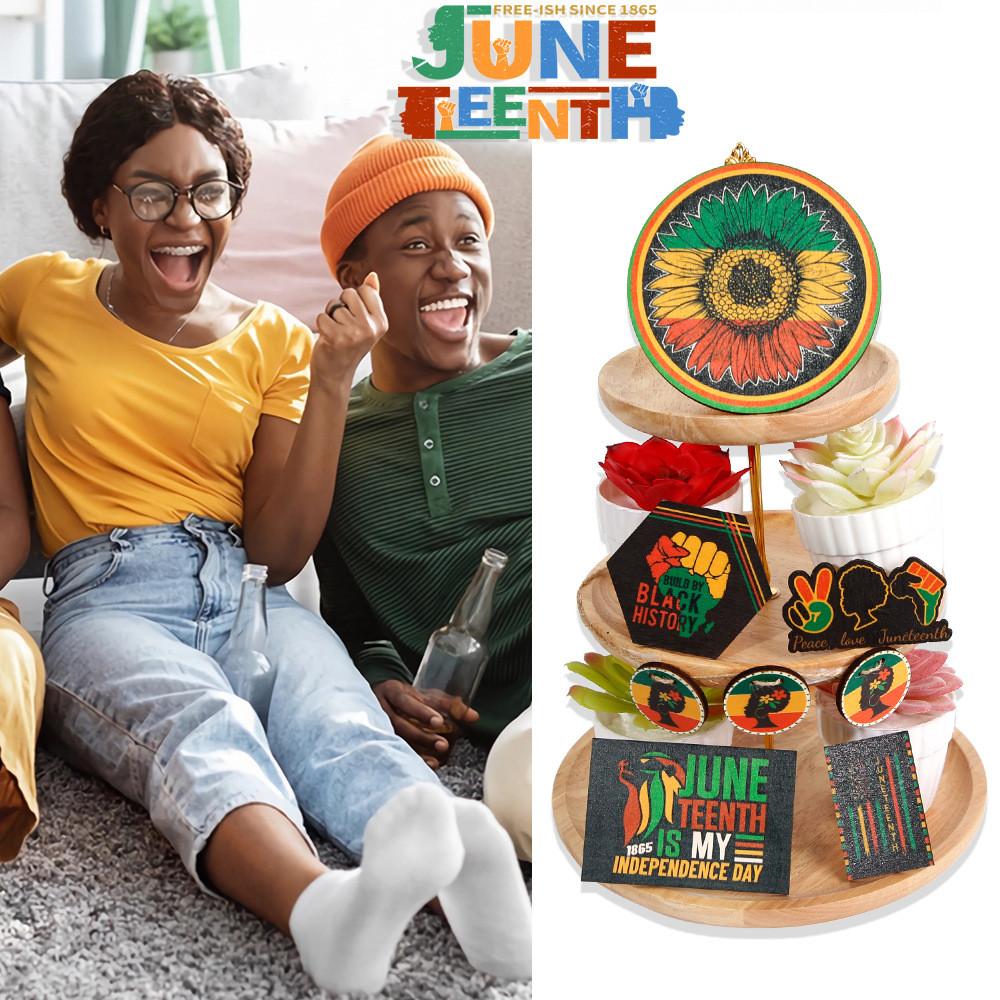 Stylish June Festival Wooden Tray Decoration For Creating A Joyous Juneteenth Atmosphere