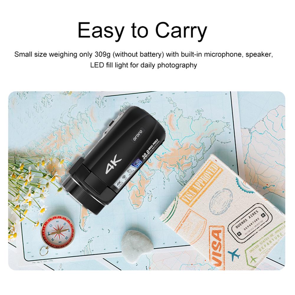 Ordro HDR-Z88 Цифровая видеокамера 4K 30-мегапиксельная видеокамера DV-рекордер 3,0-дюймовая сенсорная панель IPS 10X