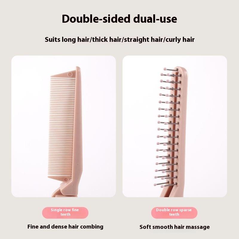 Двухфункциональная складная дорожная расческа, антистатический инструмент для кудрявых волос, мягкие зубчики для распутывания, портативная для девочек, принадлежности для укладки волос