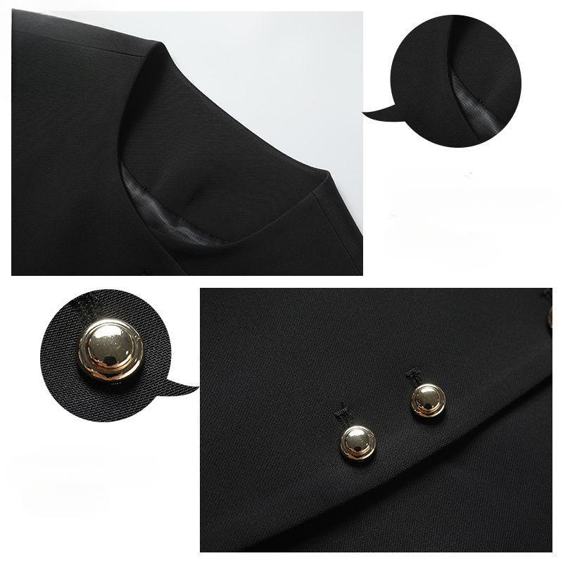 Stylish and Trendy Short Waistcoat Jacket for Women, Sleeveless Round Collar Vest with Fashionable Design for Spring and Autumn