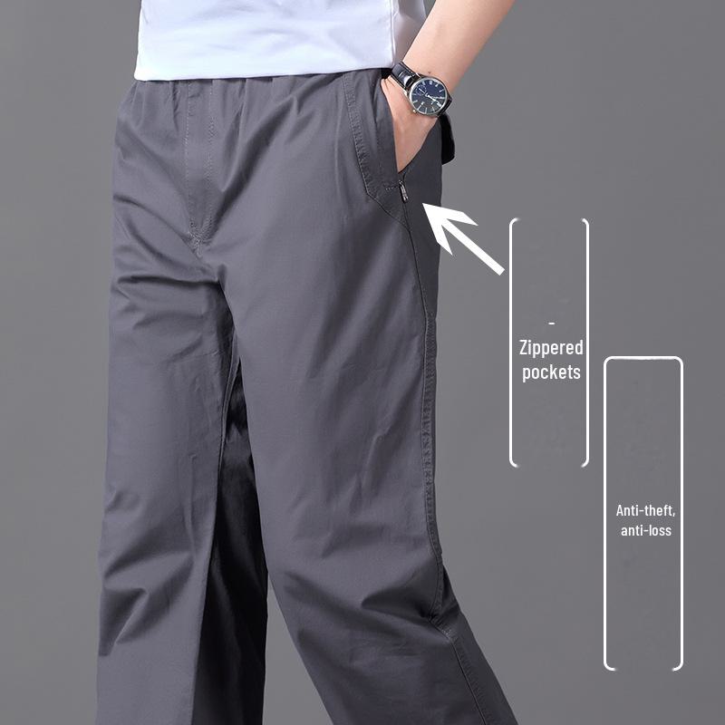 Мужские свободные комбинезоны большого размера весна/лето для мужчин среднего возраста. Повседневные, легкие и прямые спортивные брюки.