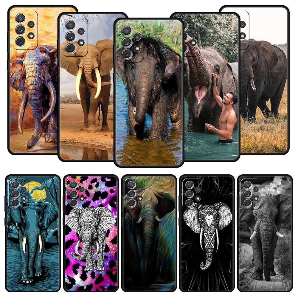 Animal Elephant Case for Samsung A51 A71 A21S A12 A11 A15 A25 A31 A41 A52 A32 A23 A33 A53 A73 A03S A05S A13 5G A72 A54 A34 Cover