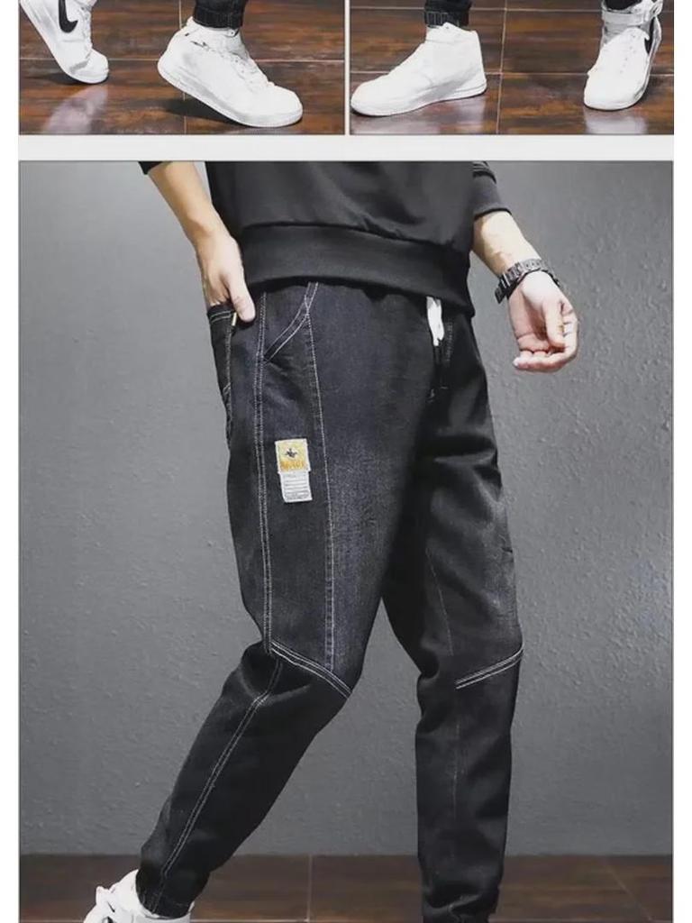 Мужские джинсы-шаровары из плотного бархата большого размера — большой размер, свободный крой, теплые повседневные брюки для осени и зимы
