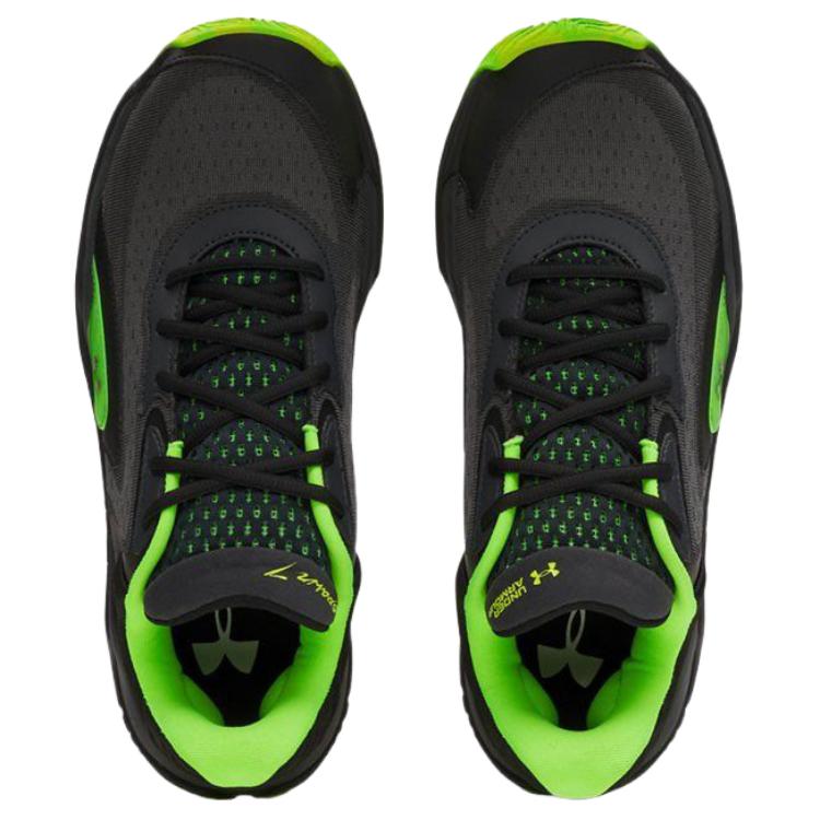 Under Armour Spawn 7 Breathable Lightweight Breathable And Lightweight Basketball Shoes Unisex Black Green 3028461-004