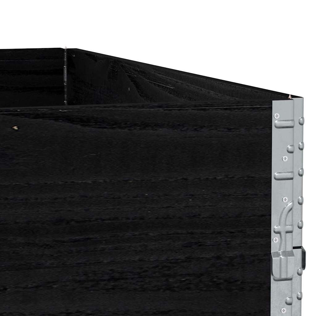 Pallet Top Frame Set 3 pcs Black 100x100 cm Solid Pine Wood