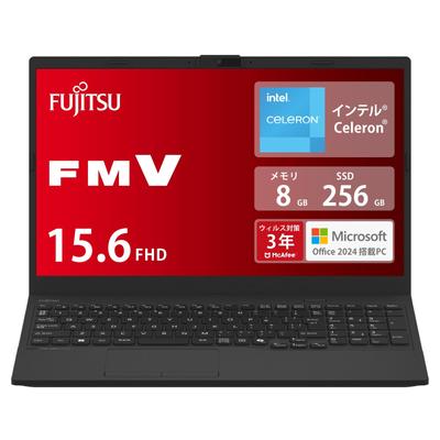Ноутбук Fujitsu FMV Office серии AH WA1/J2 (MS 2024/Win 11/15,6 дюйма/Celeron/8 ГБ ОЗУ/256 ГБ SSD) FMVWJ2A112_AZ
