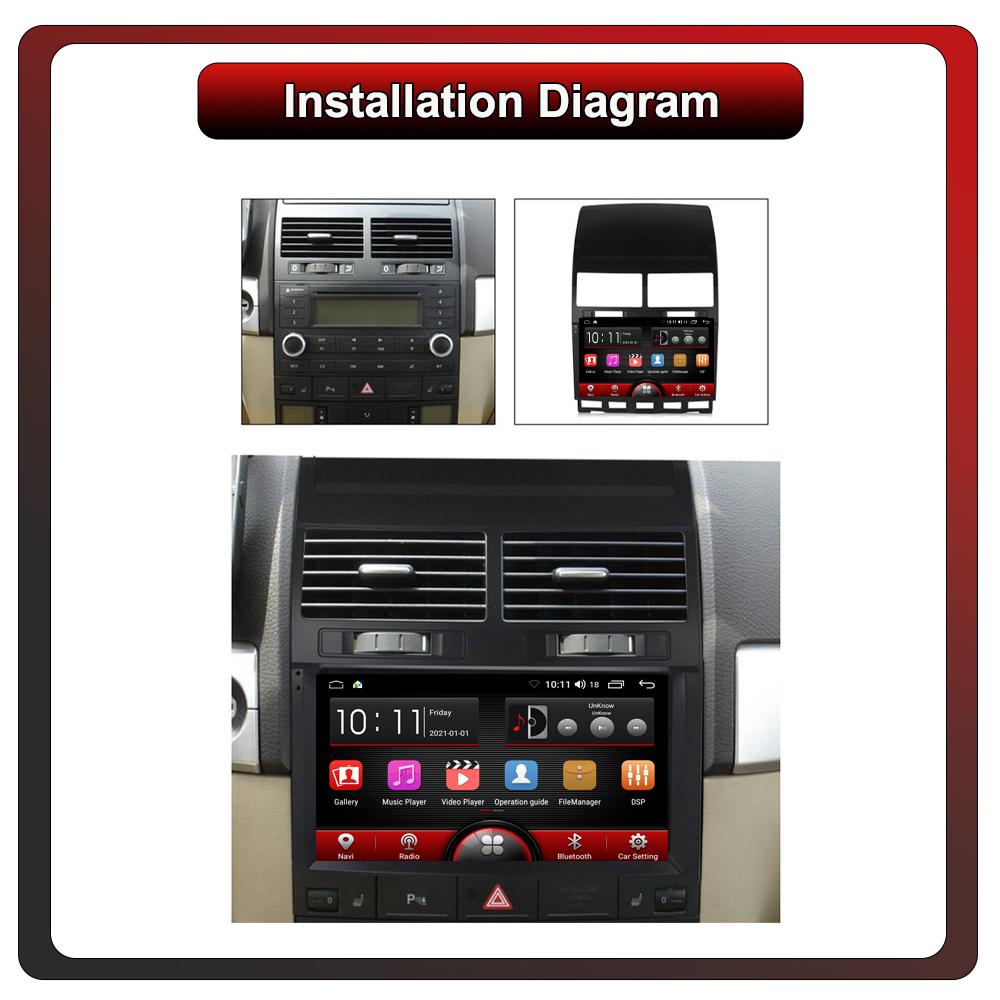2Din Android Car-Play Car Radio,Volkswagen Touareg 2002-2010,Multimedia Player Head Unit Stereo GPS Navigation BT WIFI,1+16GB