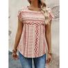 Classic Women's T-shirt Stripe Print Summer Outdoor Fashion Round Neck Short Sleeve T-shirt Casual Male Oversized Clothing