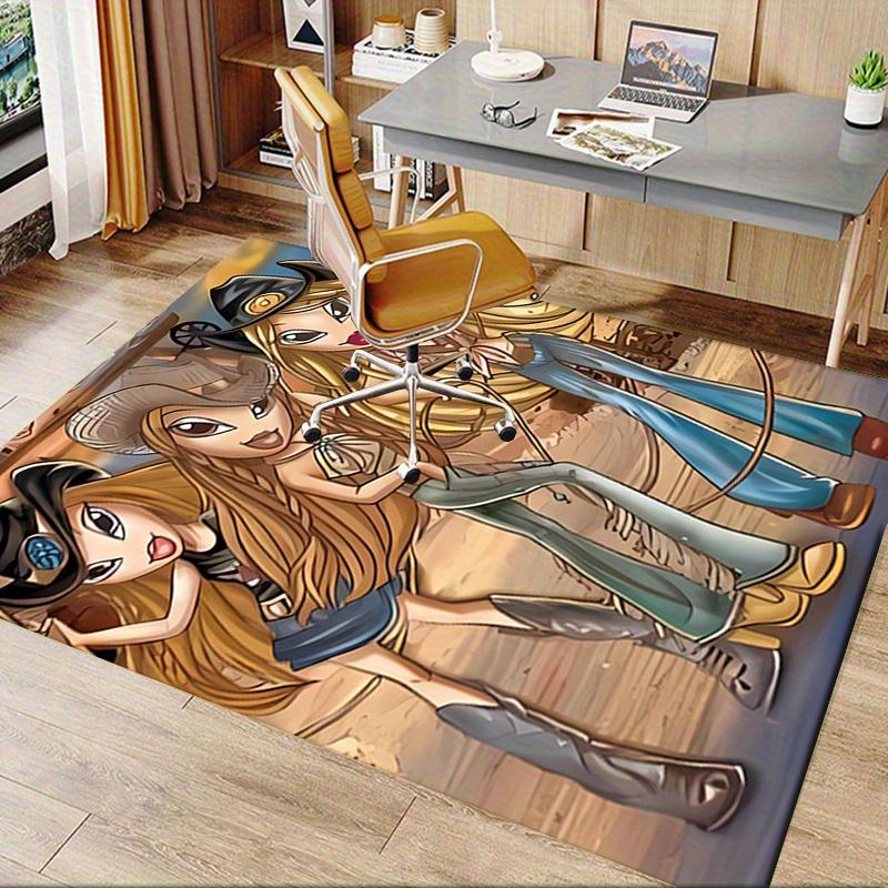 1 шт. Ковбойша, Вестерн, Bratz Офисный ковер Мягкий полиэстер Коврик для входа Моющийся Нескользящий Машинная стирка