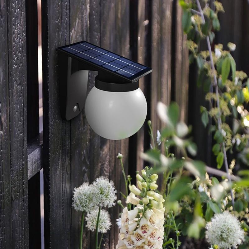 Solar Wall Lights Outdoor Adjustable Brightness Color IP65 Waterproof Solar Bulb Light for Garden Yard Gate and Pathway Lighting