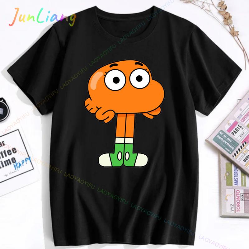 Lindo El Increíble Mundo De Gumball Gumball Y Darwin Camisetas Hombre Ideal Para Correr Y Ropa Unisex Men Tshirt Y2k Clothes