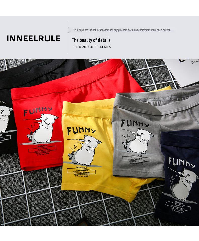 Мужские удобные хлопковые боксеры-брифы с мультяшным принтом крокодила