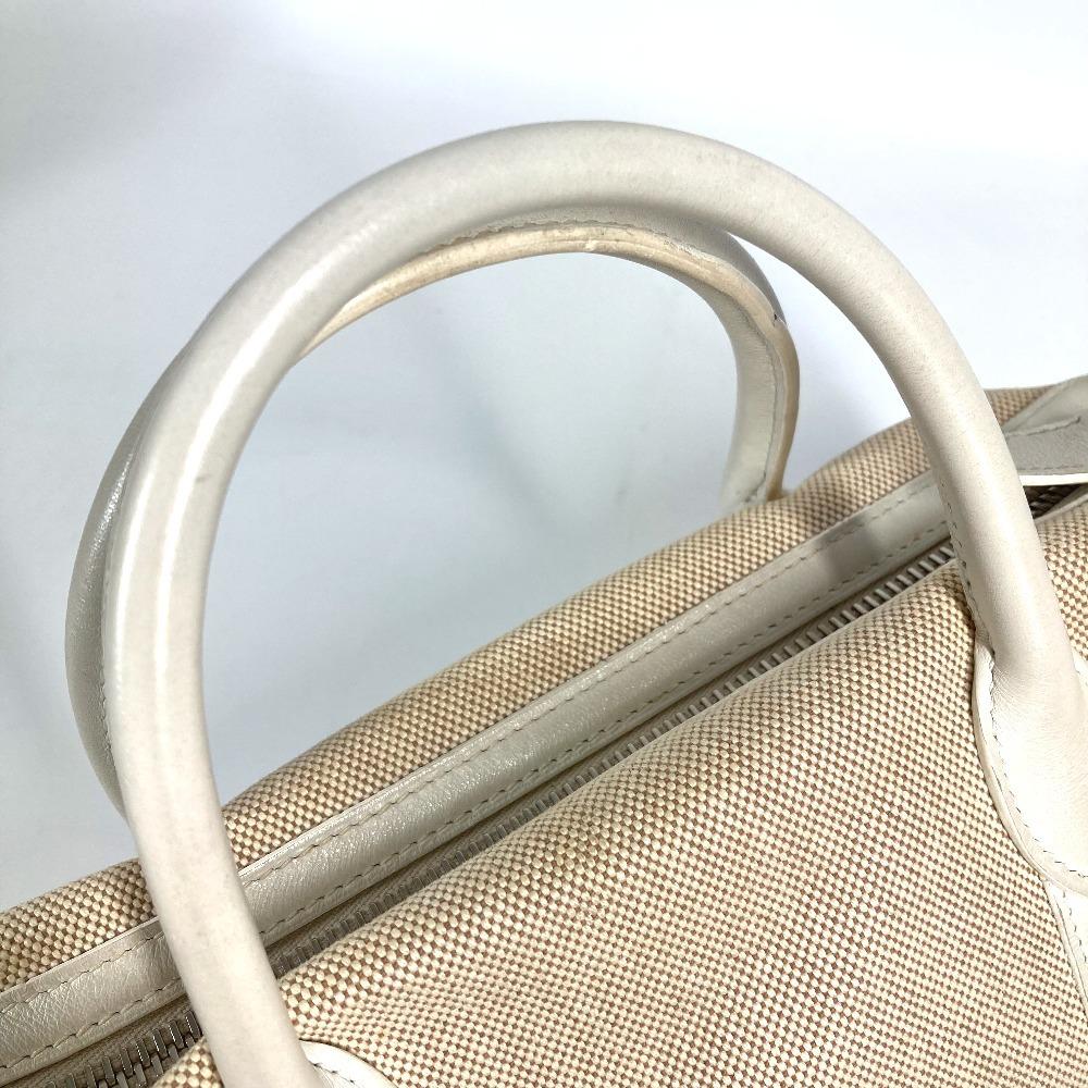 Hermes Сумка-портмоне Mademoiselle Toile H / Кожа Бежевый/Белый