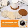 8-piece Bohemian Coaster with Support Cotton Meal Pad Thermal Insulation Pad Minimalist Cotton Linen Table Pad 4.3 Inches