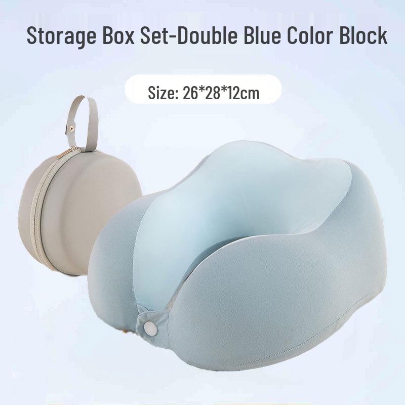 Дорожная подушка из пены с памятью U-образной формы с компактным хранением и поддержкой шеи с двумя выступами