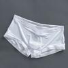 Men Underpants Ice Silk Ultra Thin Low-Rise Lace Solid Color Sexy 3D U Convex Translucent Underwear Panties Briefs for Daily Wear