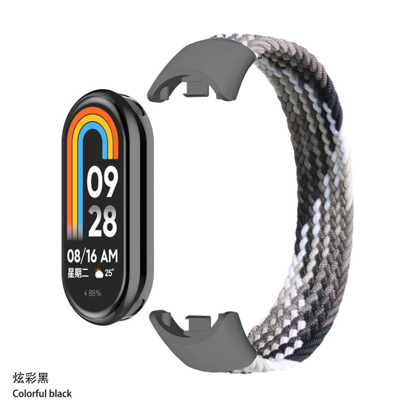 Плетеный Solo Loop для Xiaomi Mi Band 8 9 Аксессуары для ремешка Эластичные нейлоновые ремешки для часов Замена correa bracelet для Miband 8 NFC