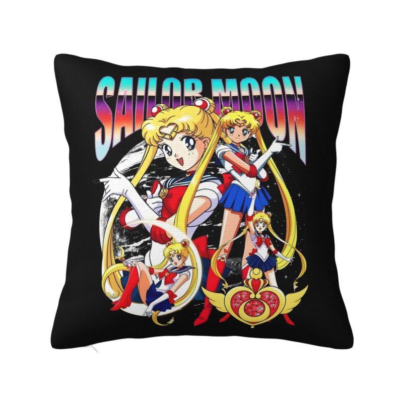 Индивидуальная роскошная наволочка для подушки с мультяшным персонажем Сейлор Мун, мягкая наволочка для декоративной подушки с мультфильмами Луна