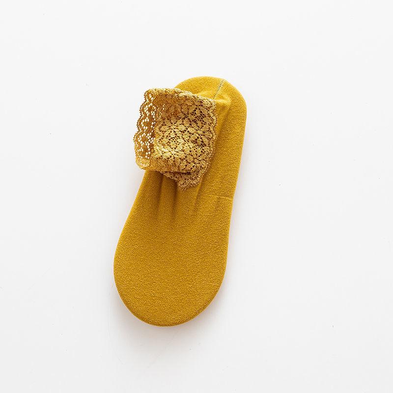 Lace Ankle Socks Non-slip Floor Socks Women's Autumn Winter Thickened Warm Fleece Socks