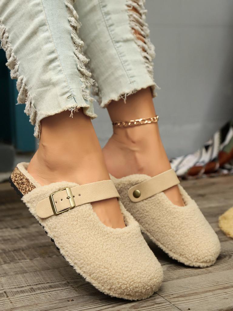Fashion Fashion Women Mules Shoe Arch Support Birkens Wholesale Womens Shoes Plush Velvet Warm Slippers Mix Order Female Furry Shoes