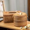 Simple Style Handmade Rattan Tissue Box Toilet Paper Cover Dispenser for Bathroom Home Office Hotel Napkin Storage Container