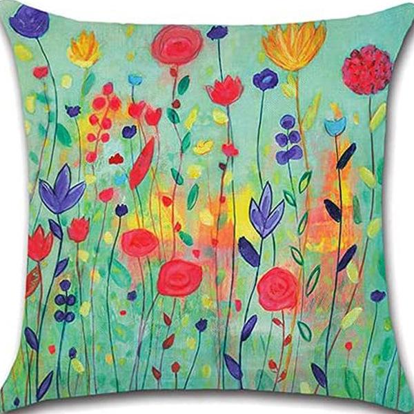 Ретро Растение Цветочный Принт Лен Наволочка Дом Гостиная Диван Автомобильная Подушка