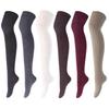 Дамы Женские вязаные гольфы выше колена Однотонные зимние длинные чулки Женские Девочки Теплые чулочно-носочные изделия Носки Подарки