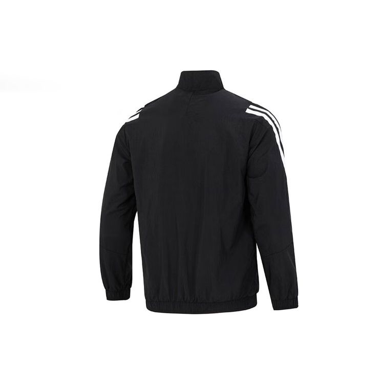 Adidas Classic Three-Stripe Logo Print Zip Jacket Men Outerwear Black HJ9944