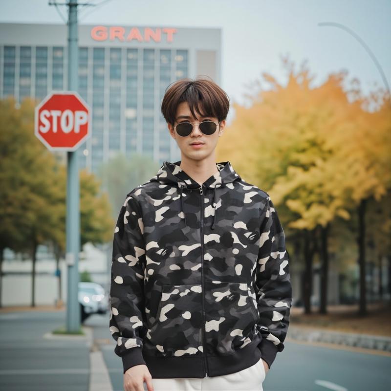 Толстовка на молнии Bape City Camo Shark SS24 1K30-115-003