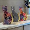 European Creative Geometric Cat Animal Ornaments Home Wine Cabinet Office Desktop Decoration Decoration Handicraft Gift