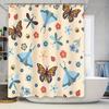 Beautiful Butterfly Flower Shower Curtain 3D Printed Water Resistant Bath Mat Decorations For Kids Adults Home Decoration Item I