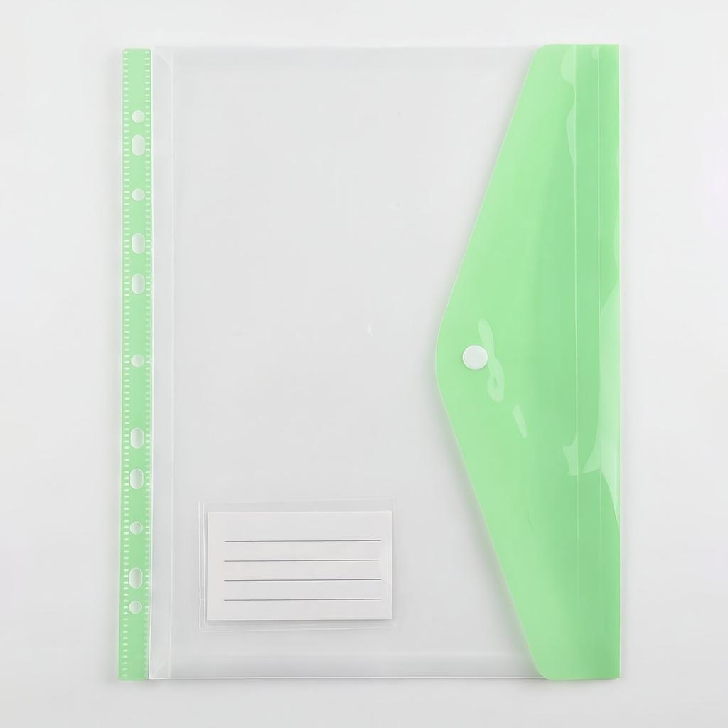 [Многоцветные кошельки для документов] Набор из 6 полипропиленовых папок-проектов формата А4 с застежкой-кнопкой, расширяемые карманы с 11 пробивными отверстиями, пластиковый конверт для документов