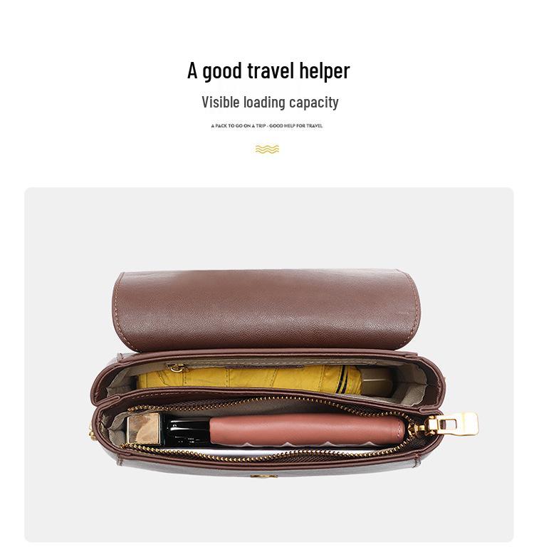 2025 Новая женская универсальная сумка кроссбоди из натуральной кожи - Модная сумка под мышкой из коровьей кожи растительного дубления для мам