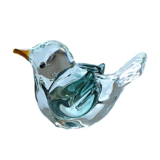 Миниатюрная стеклянная фигурка птички ручной работы, коллекционный птичий орнамент для декора гостиной, спальни, офиса, рабочего стола, книжной полки, шкафа
