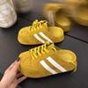 Spring and Summer New Fashion Lace-up Casual Style Versatile Inner Height Increase Soft Bottom Bag Head Half Slippers