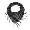 Silk Houndstooth Tactical Desert Scarf with Tassels for Outdoor Use