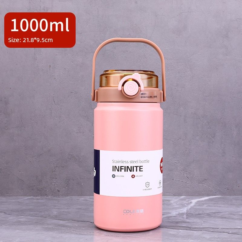 316 Stainless Steel Student Straw Water Cup, Popular Large-Capacity Thermos Cup, Outdoor Fitness Travel Water Bottle for Men and Women