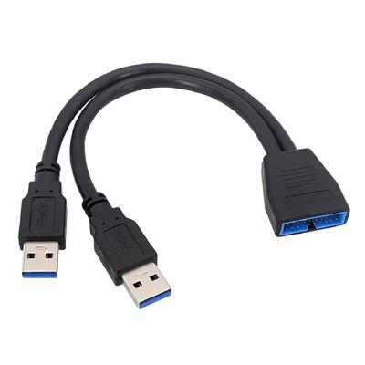 Двойной порт USB3.0 Папа к материнской плате 19-контактный разъем Адаптерный кабель Удлинительный кабель USB для платы ПК