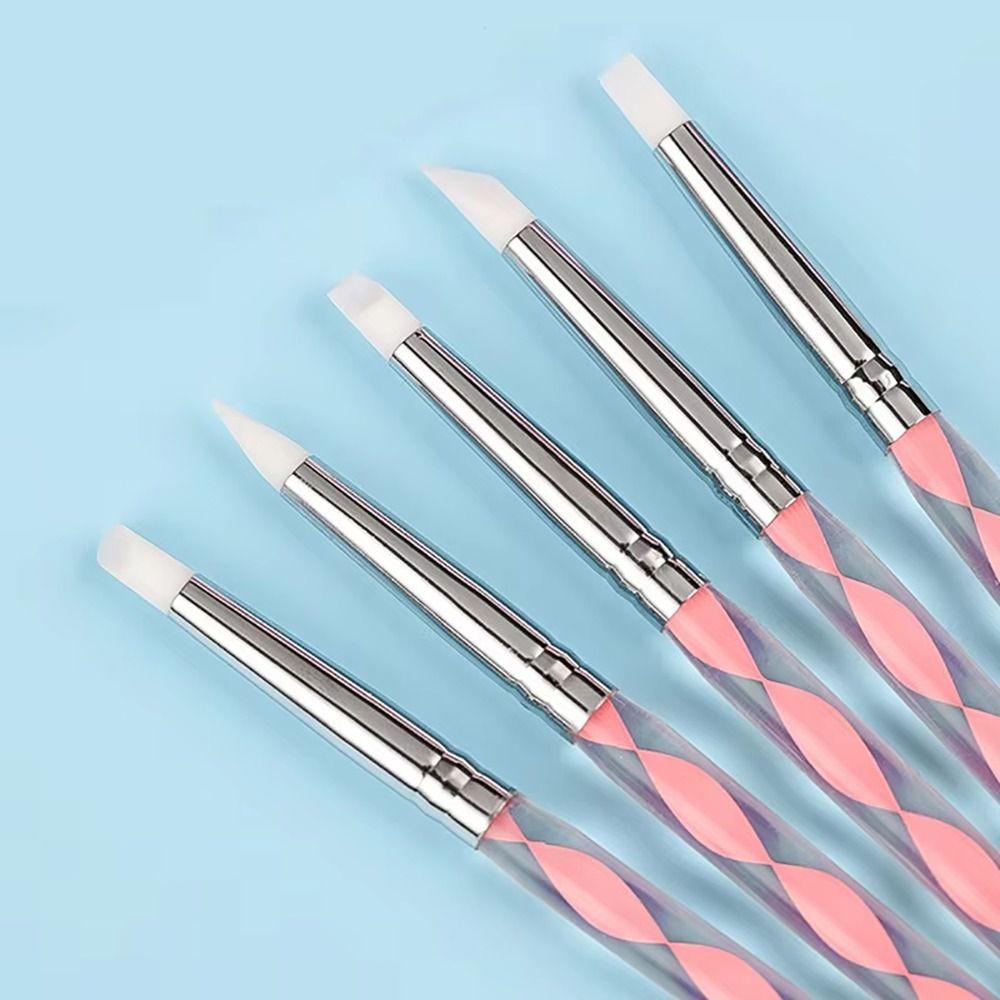 5Pcs/Set Stainless Steel Nail Art Pen 2 Ways Dotting Tool Durable Marbleizing Painting Pens