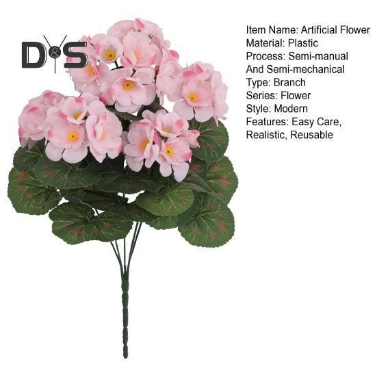 1/2 шт. искусственная герань реалистичные устойчивые к ультрафиолетовому излучению искусственные цветы для свадебной вечеринки в помещении и на открытом воздухе офисный стол центральный элемент пластиковые искусственные цветочные растения