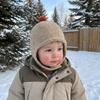 Зимняя детская шапка с помпоном, кошачьи ушки, вязаная шапка для малыша, милая детская шапка-бини, зима