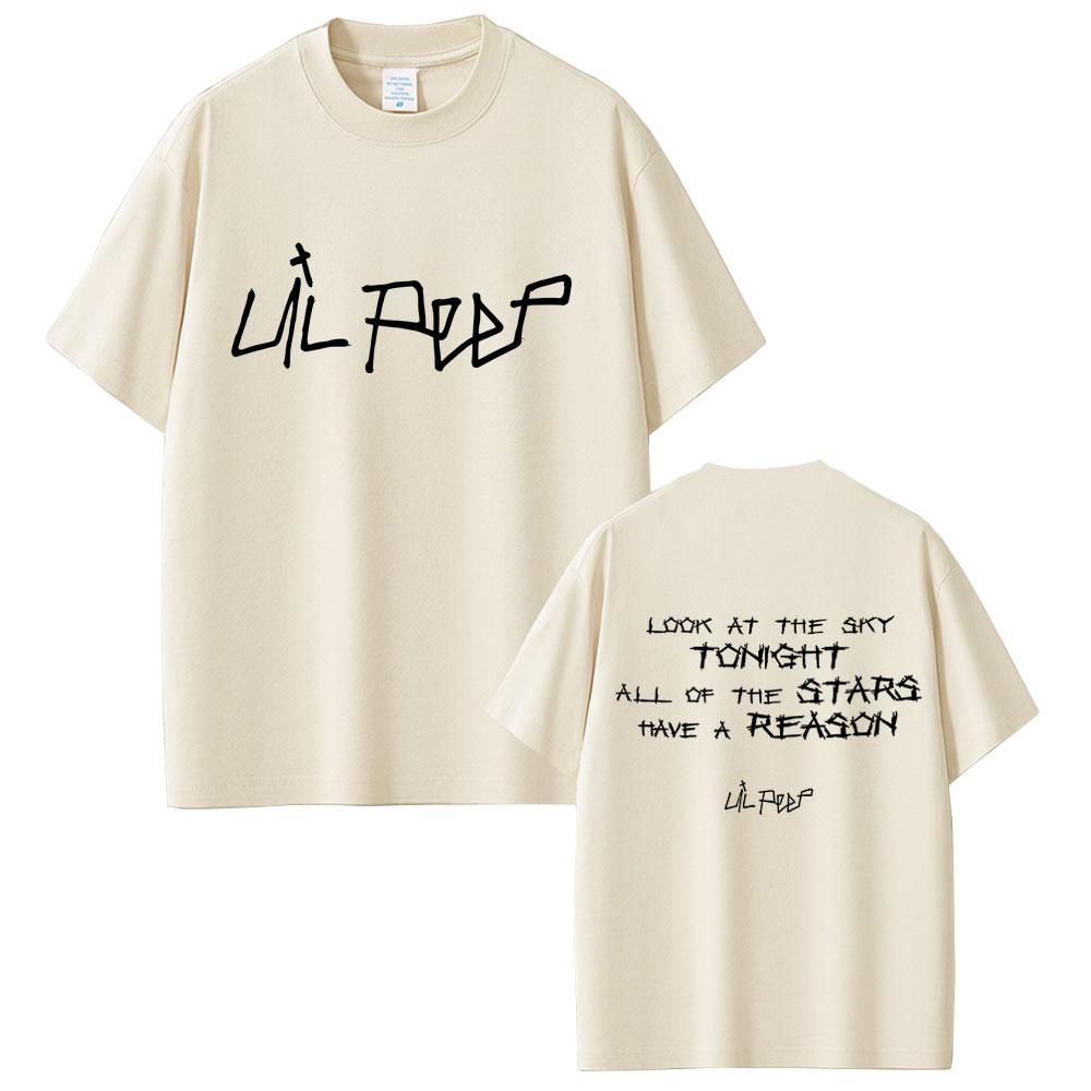Рэпер Lil Peep Посмотри на небо сегодня Все звезды имеют причину Футболки Мужские Женские Хип-хоп Мода Поп-музыка Футболки