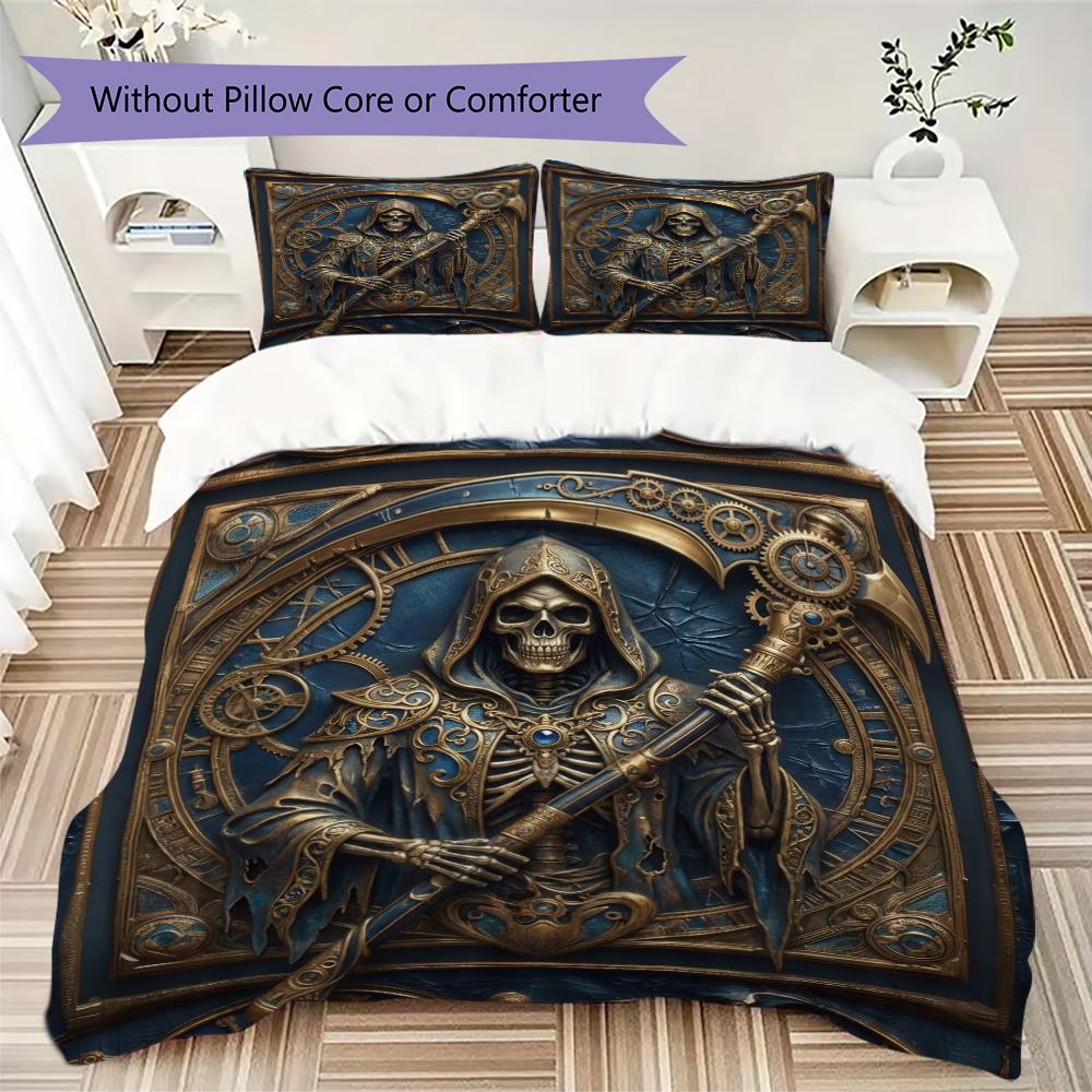 Death Pattern Bedding uilt Set uilt Cover Pillowcase Home Decoration Birthday Gift (1 * duvet cover + 2 * pillowcase without core)57
