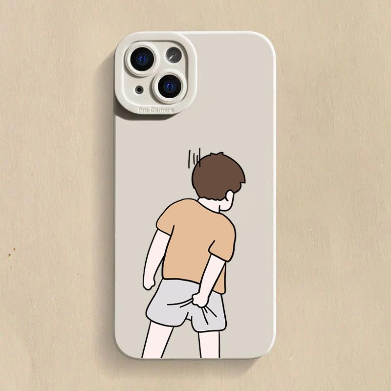 INS Cute Cartoon Couple Silicone Phone Case For Redmi Note 13 12 11 Pro Plus 13 12S 11S 10S Redmi 12 13C Shockproof Cover