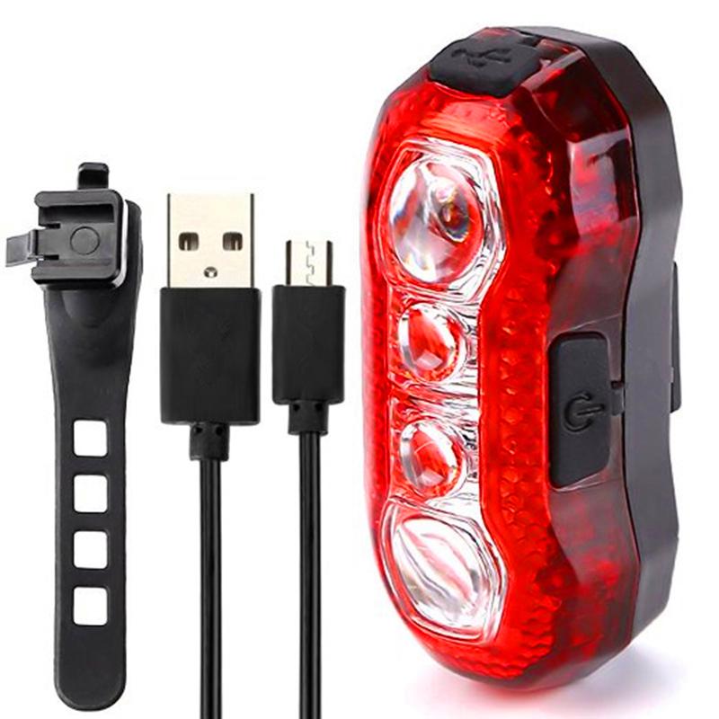 Велосипедный задний фонарь USB-зарядка Предупреждающий фонарь Водонепроницаемый Супер яркий свет для ночной езды