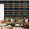 Wallpaper Colorful knit navy blue, sea blue and orange 50x1000