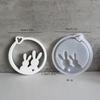 Silicones Mold Hollowed Easters Wreath Bunnies Wall Pendants Resins Epoxy Mold Charm Casting Mold for Front Door Decors